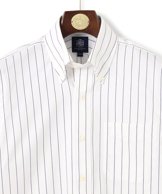 J.PRESS MEN 【PREMIUM PLEATS / 形態安定】スーピマコットンボールドストライプ ドレスシャツ / B.D. ネイビー系2