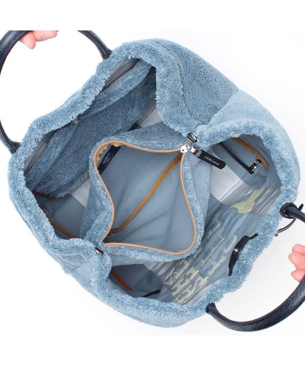 A.D.M.J. 【もこもこ】オスカー/コード刺しゅうキューブトート34cm(Dカン＋) BOSCO BLU