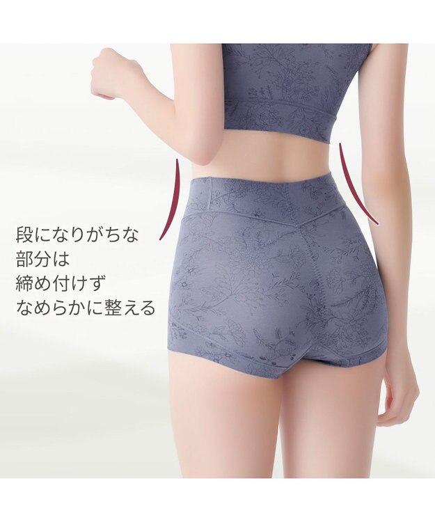 BRADELIS New York 【Yukine inc. 】ゆきねえ365綿混モアらくすっぽりショーツ23 フラワーディープブルー