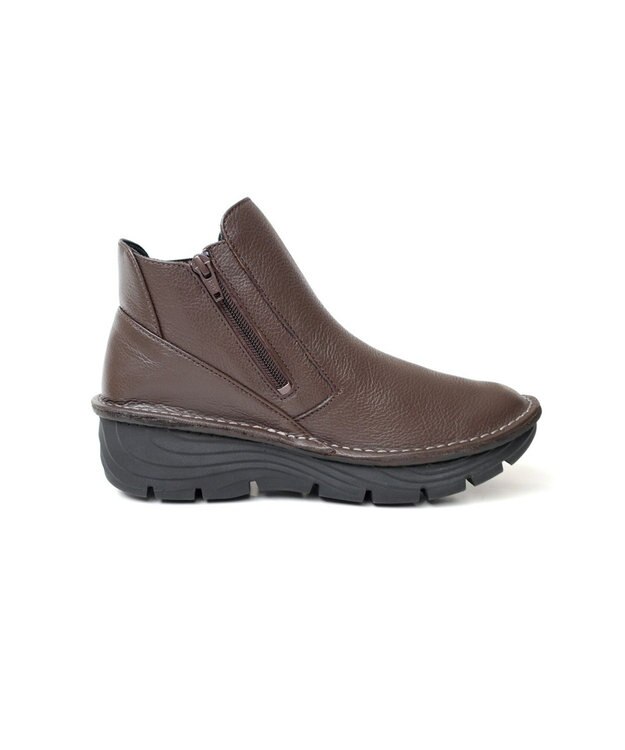 Pointer 本革超軽量サイドゴアショートブーツ ダークブラウン