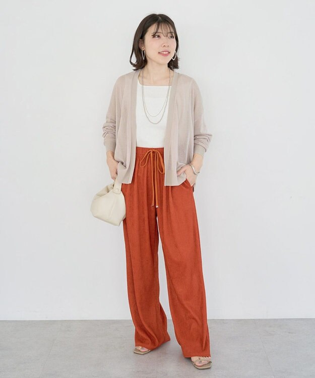 Green Parks 接触冷感ゆったりカーディガン Light Gray