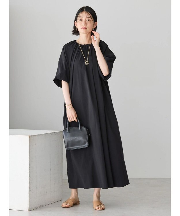 AMERICAN HOLIC 接触冷感バルーンスリーブワンピース Black