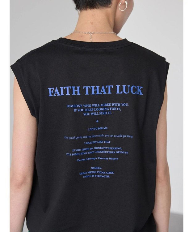 AMERICAN HOLIC 前後ロゴノースリーブカットプルオーバー Black