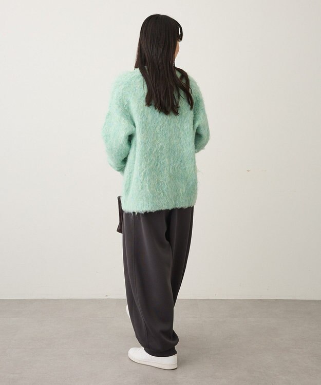 CRAFT STANDARD BOUTIQUE カール起毛モヘアライクVネックニットカーディガン Green