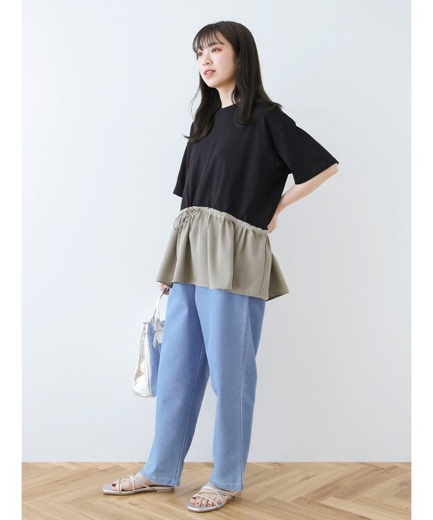 Green Parks ドロスト切替えドッキングカットプルオーバー Dark Khaki