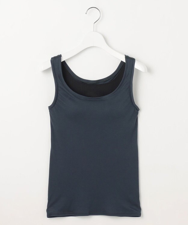 自由区 【ワコールコラボ】【洗える】シアーボーダー ニット ブルーグレー