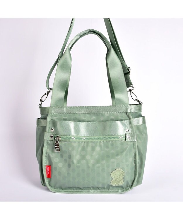 Y'SACCS 【PEANUTSコラボ】SNOOPY（スヌーピー） Polka Dots 2WAYトート ライトグリーン