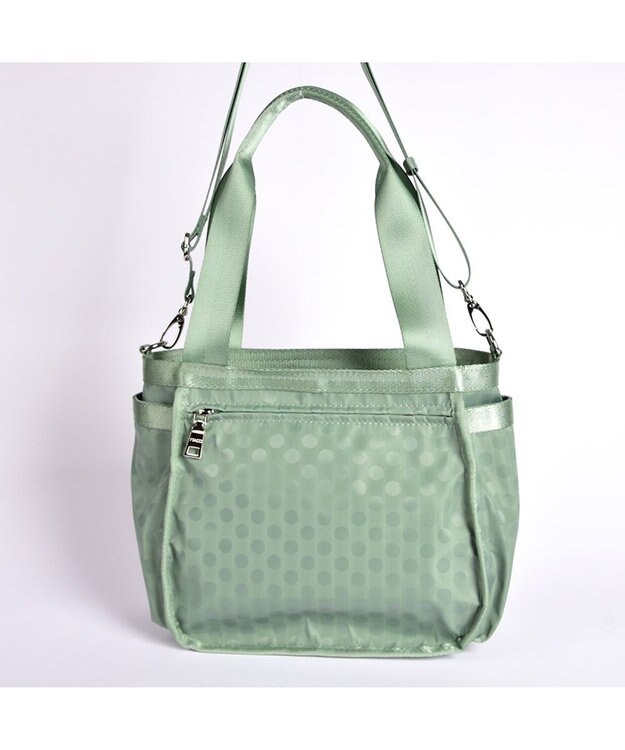 Y'SACCS 【PEANUTSコラボ】SNOOPY（スヌーピー） Polka Dots 2WAYトート ライトグリーン