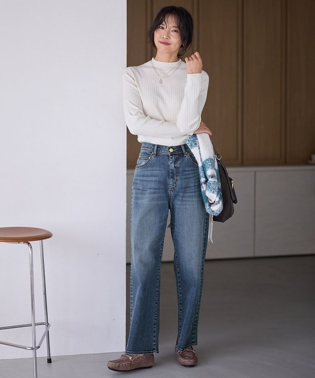 ANY 【洗濯機可】ランダムリブハイネックニット オフ