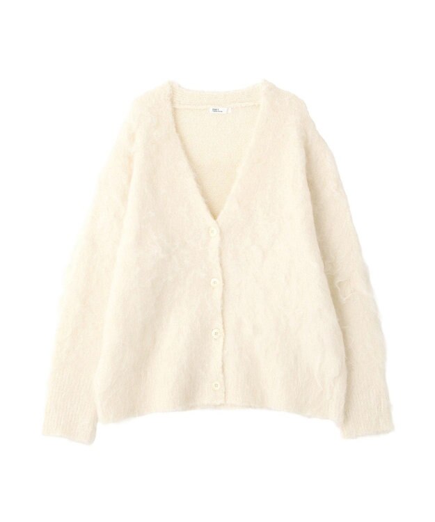 CRAFT STANDARD BOUTIQUE カール起毛モヘアライクVネックニットカーディガン Ivory