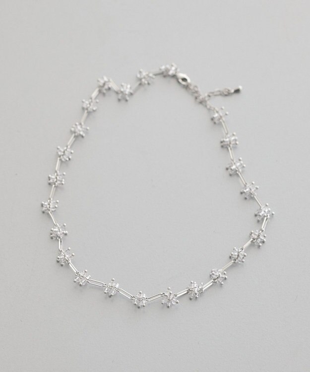 earth music&ecology クリアビーズポイントネックレス Silver