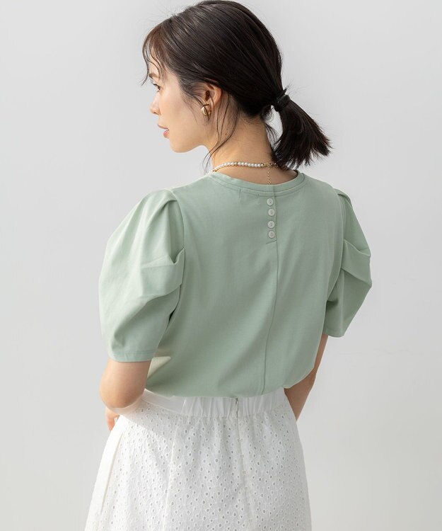 組曲 GIZAコットンタックスリーブ Tシャツ ミント系