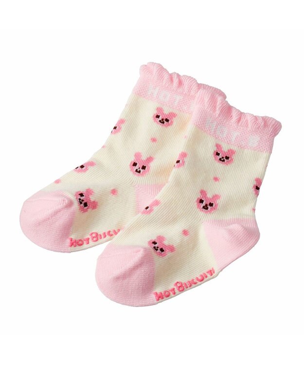 MIKI HOUSE HOT BISCUITS 【9-19cm / 靴下2足セット】 クルー丈 ソックスパック2足セット ピンク