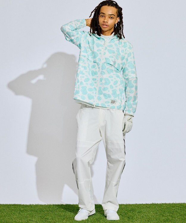 PW CIRCULUS 【撥水加工/ストレッチ】サイドストライプ ワイドパンツ ゴルフ ホワイト系