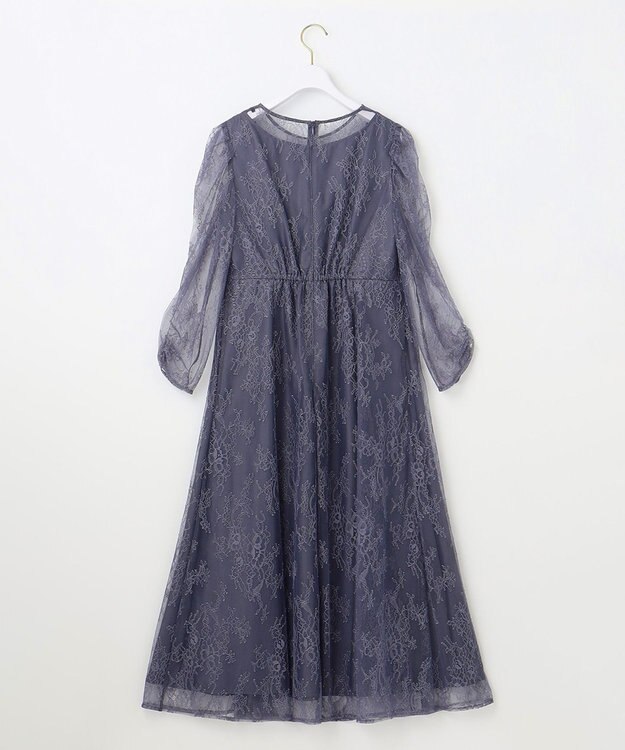 ANY SIS 【Lily Calin】クラシックナローレース ドレス スモーキーブルー