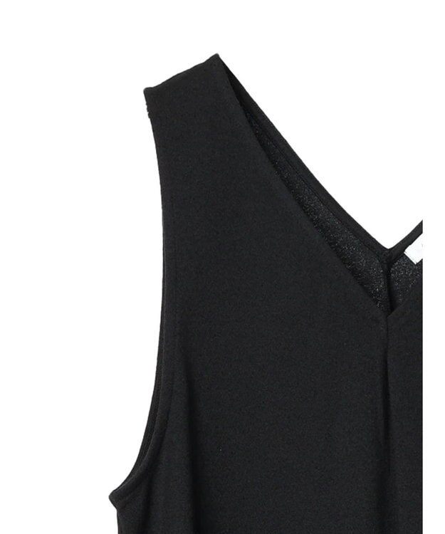 AMERICAN HOLIC 丈違いジョーゼットＶネックワンピース Black