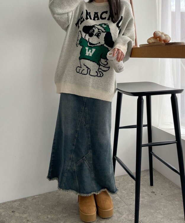 WEGO ファニーグラフィックフラッフィーニットプルオーバー 柄4