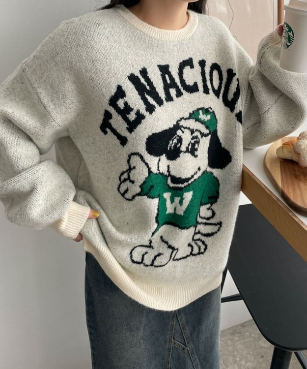 WEGO ファニーグラフィックフラッフィーニットプルオーバー 柄4