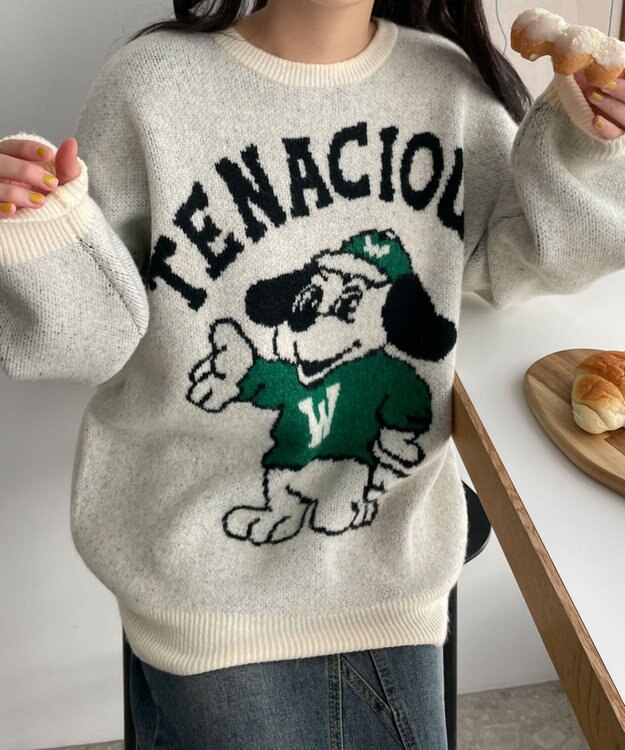 WEGO ファニーグラフィックフラッフィーニットプルオーバー 柄4