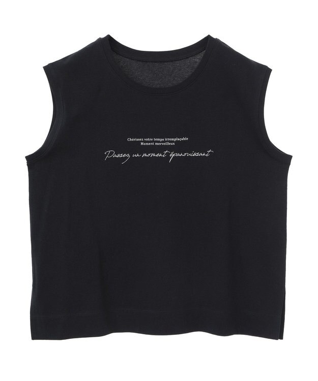 Green Parks ノースリーブ筆記体ロゴプルオーバー Black