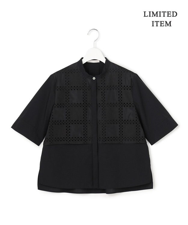 ICB L 【先行予約・WEB限定】レースコンビクロップドシャツ ブラック
