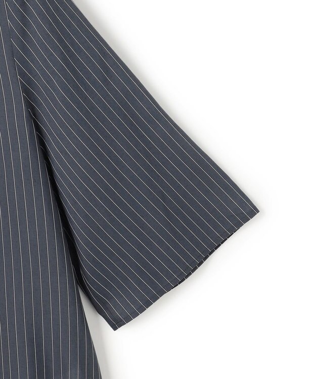 23区 【先行予約】ドライシアーストライプ フロントタック ブラウス ネイビー系