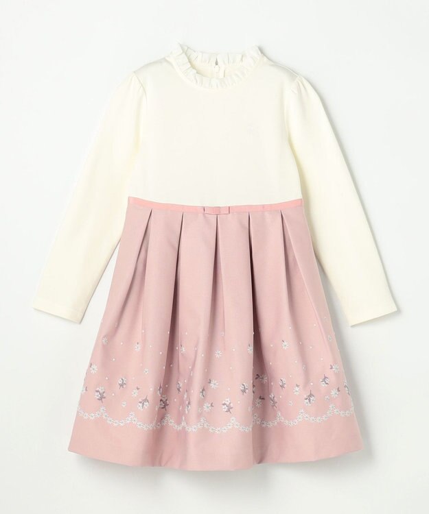 組曲 KIDS 【110-140㎝】 フラワーアーチワンピース＆ボレロジャケットセット ピンク