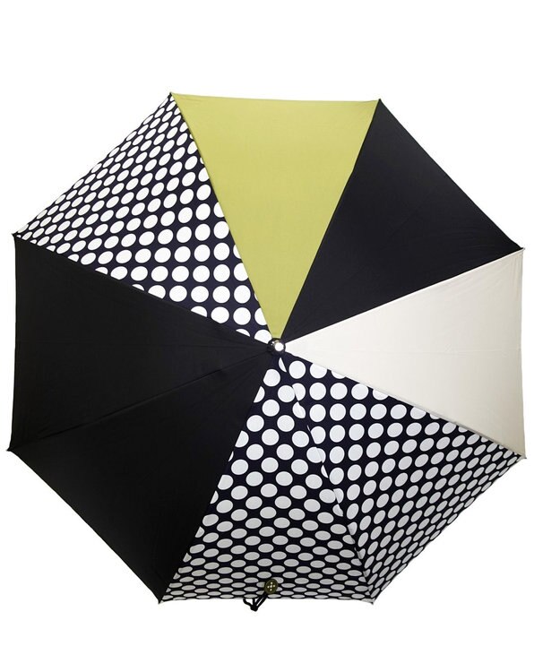 +RING レディース向け プラスリング 長傘 60cm BLK/GRN T1347 黒