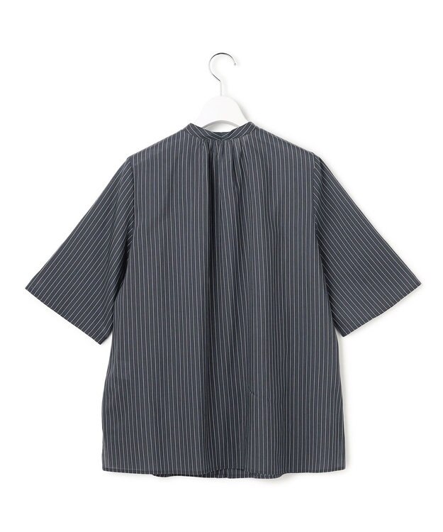 23区 【先行予約】ドライシアーストライプ フロントタック ブラウス ネイビー系