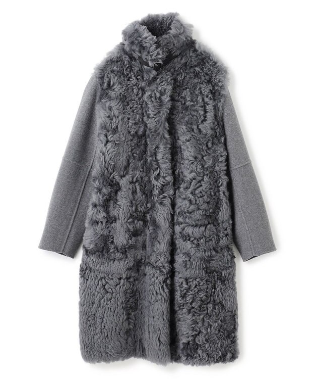 BEIGE， DANDEL / ミドル丈ムートンコート Md Gray