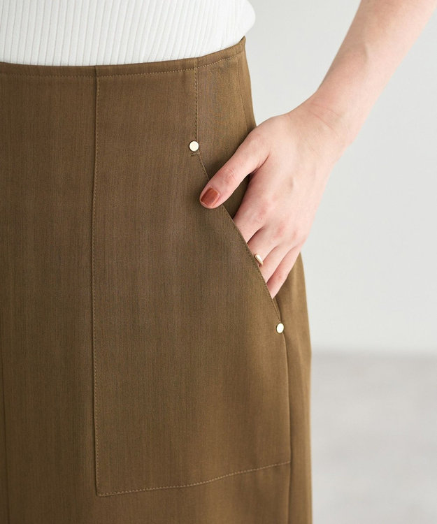 YECCA VECCA ドライタッチナロースカート Brown