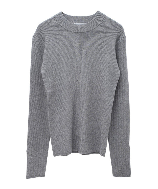 Green Parks もちやわ　袖口釦リブニットプルオーバー Gray