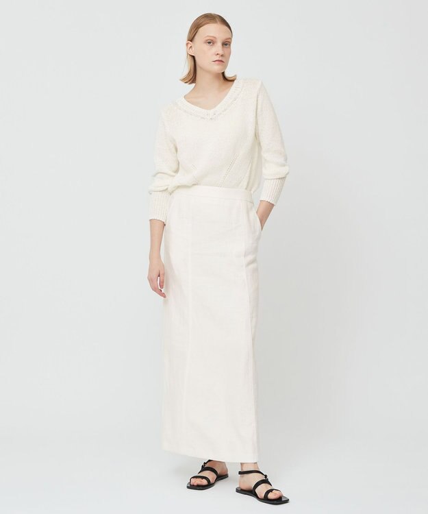 BEIGE， BURDOCK / Iラインスカート White