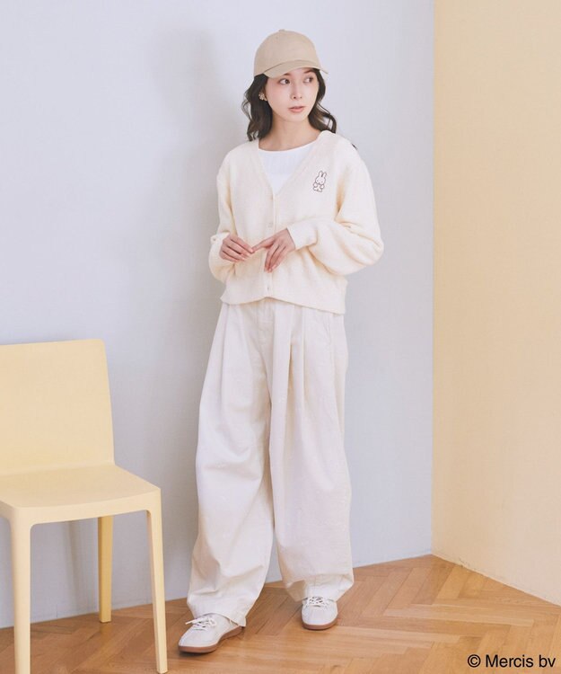 earth music&ecology 【予約】miffy/earth モコモコカーディガン クリーム