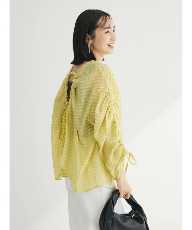 Green Parks ・ＥＬＥＮＣＡＲＥ　ＤＵＥ　バックリボンブラウス Yellow