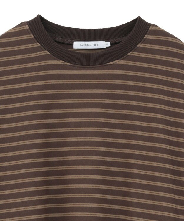 AMERICAN HOLIC ソフトタッチボーダープルオーバー Brown