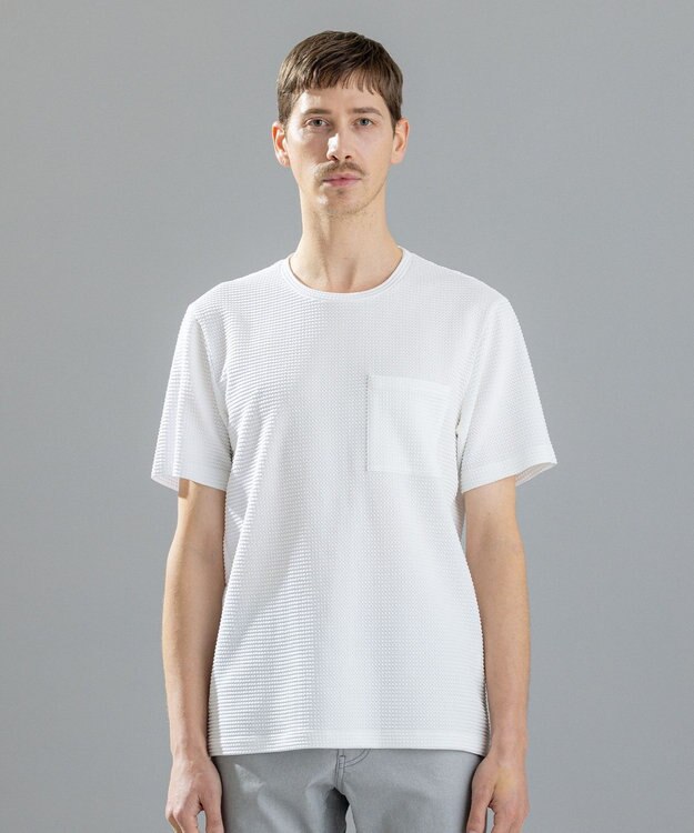 JOSEPH HOMME 【オリジナル素材】ライトタックジャージー クルーネックＴ ホワイト系