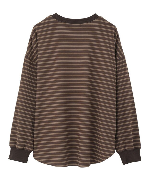 AMERICAN HOLIC ソフトタッチボーダープルオーバー Brown