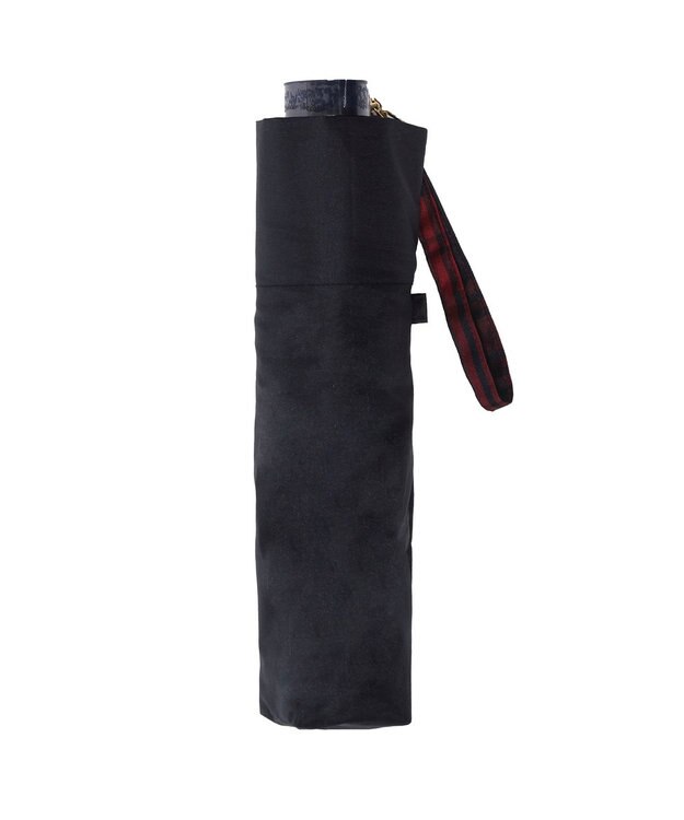 MOONBAT 【WEB限定/軽量】POLO RALPH LAUREN（ポロ ラルフローレン） 折りたたみ傘 ポロベア×チェックパイピング 無地 FLAG BEAR ブラック