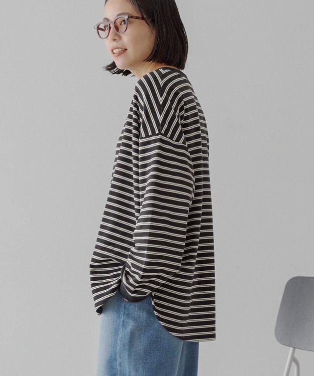 AMERICAN HOLIC ソフトタッチボーダープルオーバー Black