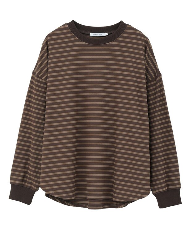 AMERICAN HOLIC ソフトタッチボーダープルオーバー Brown