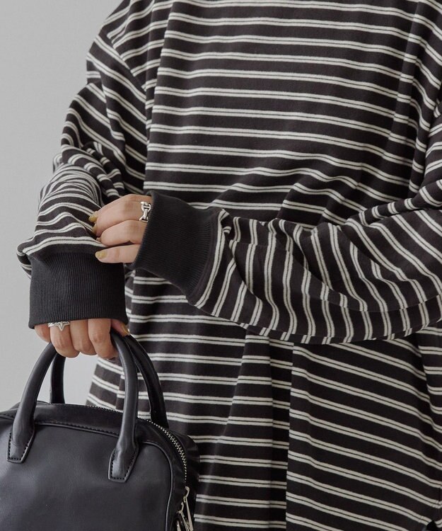 AMERICAN HOLIC ソフトタッチボーダープルオーバー Black