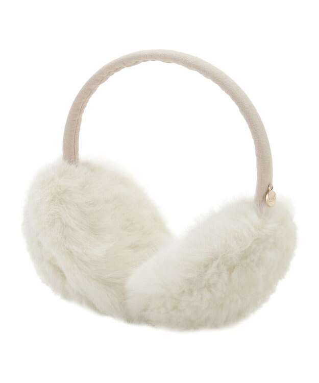 MOONBAT FURLA(フルラ)ファーMix コンパクト イヤマフ 無地 オフホワイト