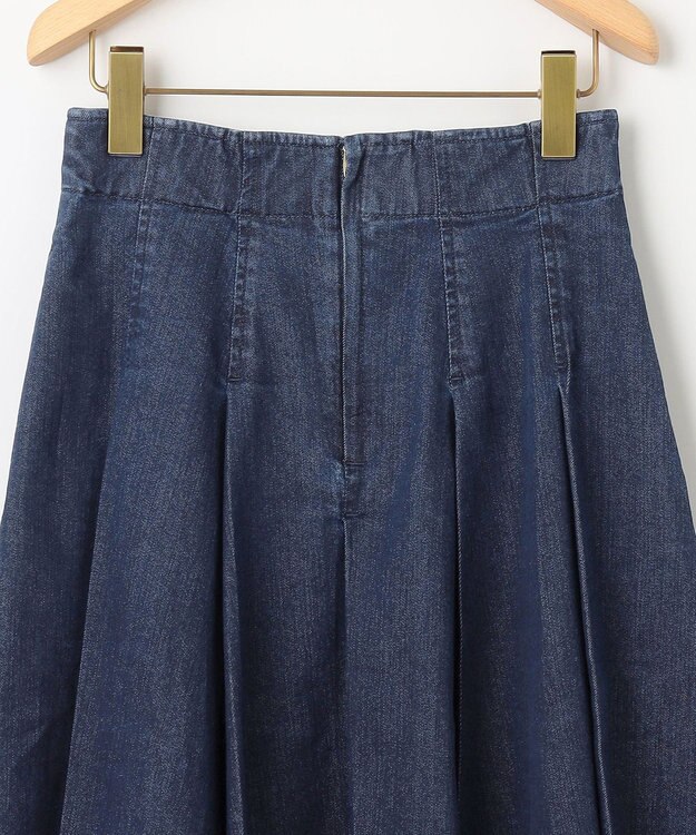 組曲 ライトデニム プリーツスカート ネイビー系