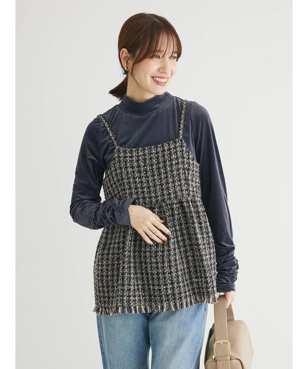 Green Parks ・ＥＬＥＮＣＡＲＥ　ＤＵＥ　ツイードバックリボンキャミ Brown