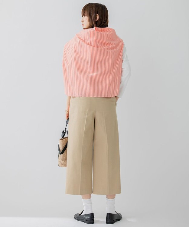 23区 【洗える】カルゼストレッチ クロップド パンツ キャメル系