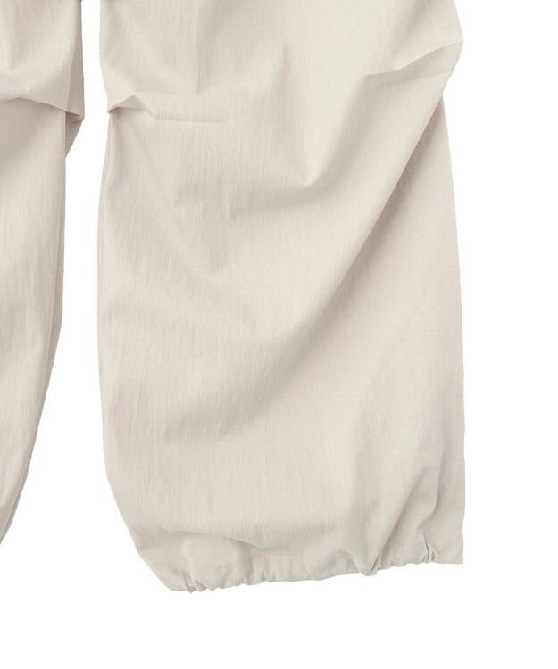 Green Parks 表面感サテンタックパンツ Gray Beige