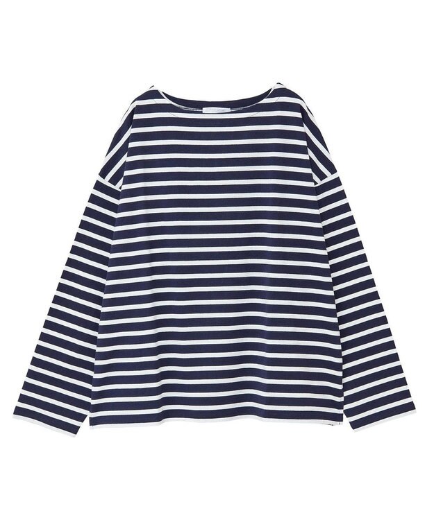 Green Parks ボーダーゆるチュニック Dark Navy