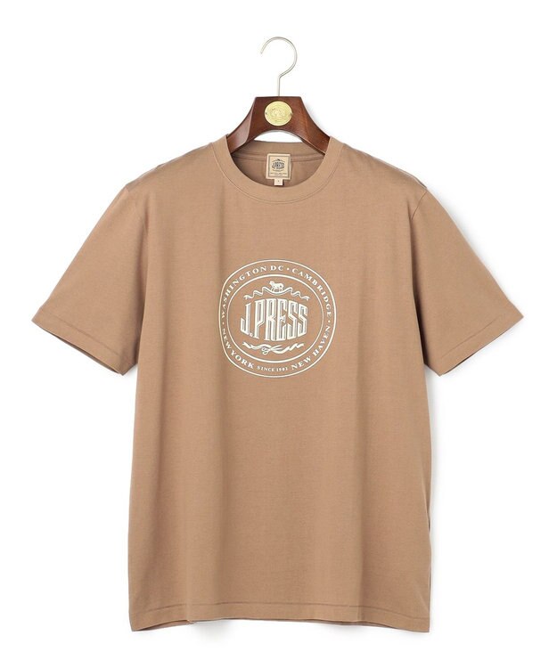 J.PRESS MEN 新色追加【着回し抜群】オーバルロゴ Tシャツ カーキ系