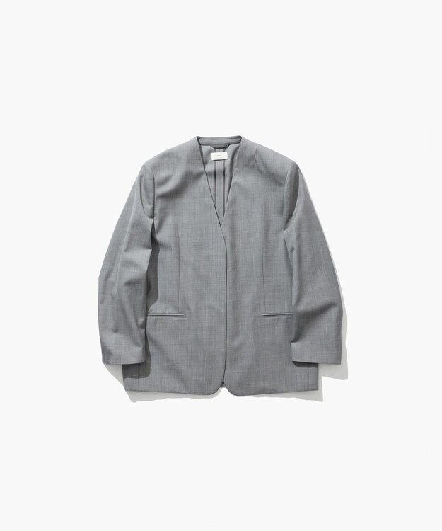 ATON WOOL SILK TWILL | カラーレスジャケット TOP GRAY